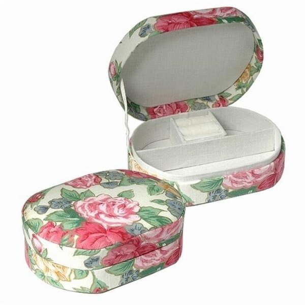Fabric Covered Jewelry Box; Pastel Flowers, Dwellingdesigns, Mfr#: DW1412678